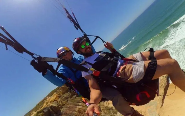 Paragliding lisbon sea