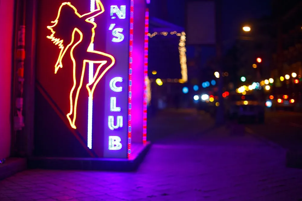 Strip club entrance